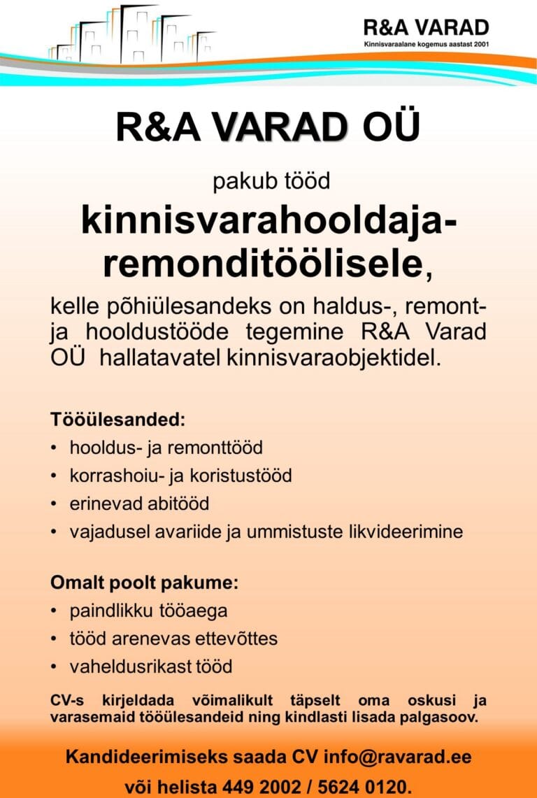 töökoht kinnisvarahooldaja